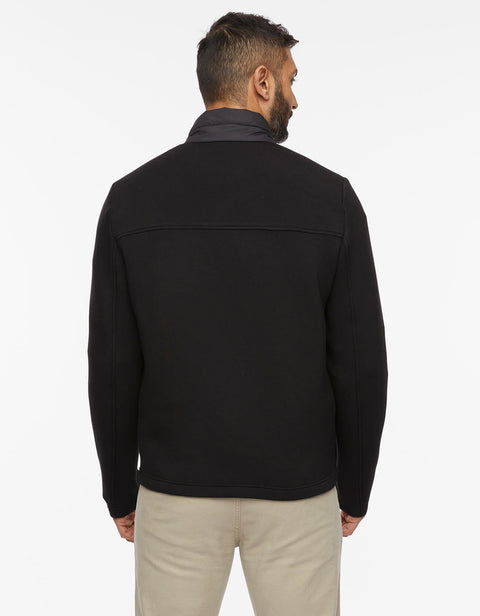 eco friendly puffer jacket in black with soft waterproof sleeves as cool jacket for men 