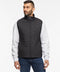 mens puffer vest in black with soft waterproof side panels